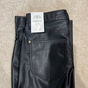 Zara Straight fit leather pant